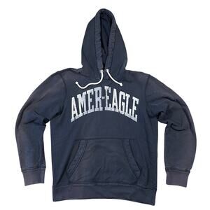 Vintage Y2K American Eagle Spell Out Faded Surf Skate Hoodie Sweatshirt Small